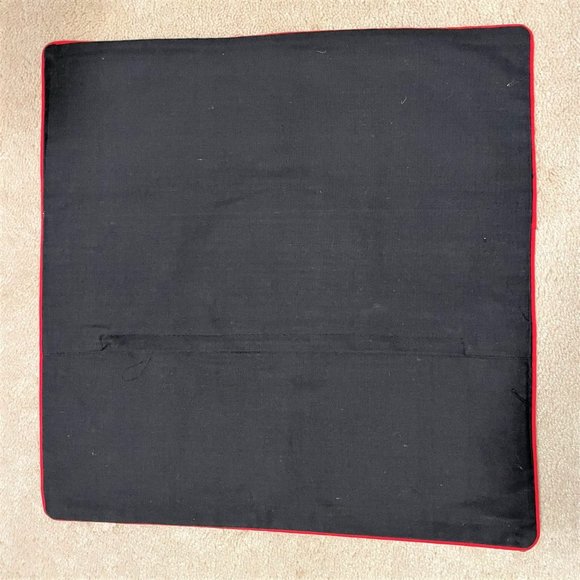 Brand New 3pc Chinese Oriental Cushion Cover Black Linen Embroidery - Picture 2 of 2